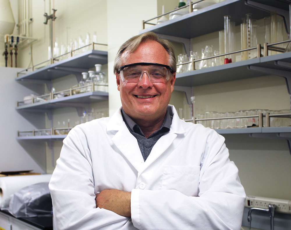 Barry Hibbs in a lab