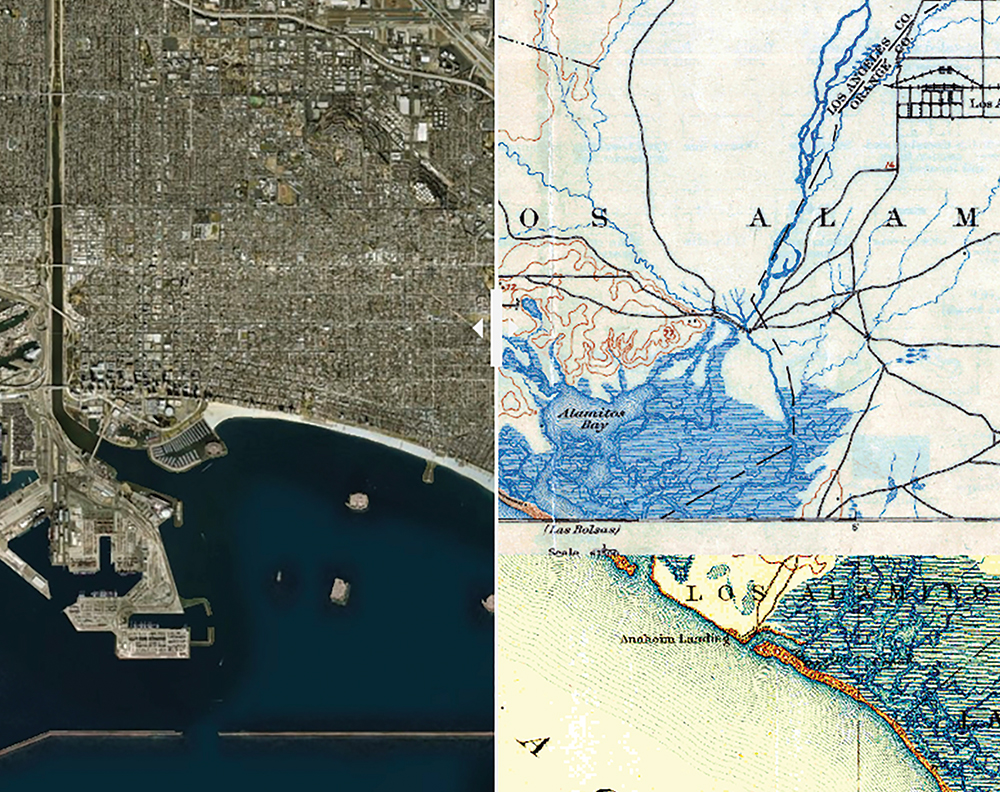 Photo and map of a part of Los Angeles