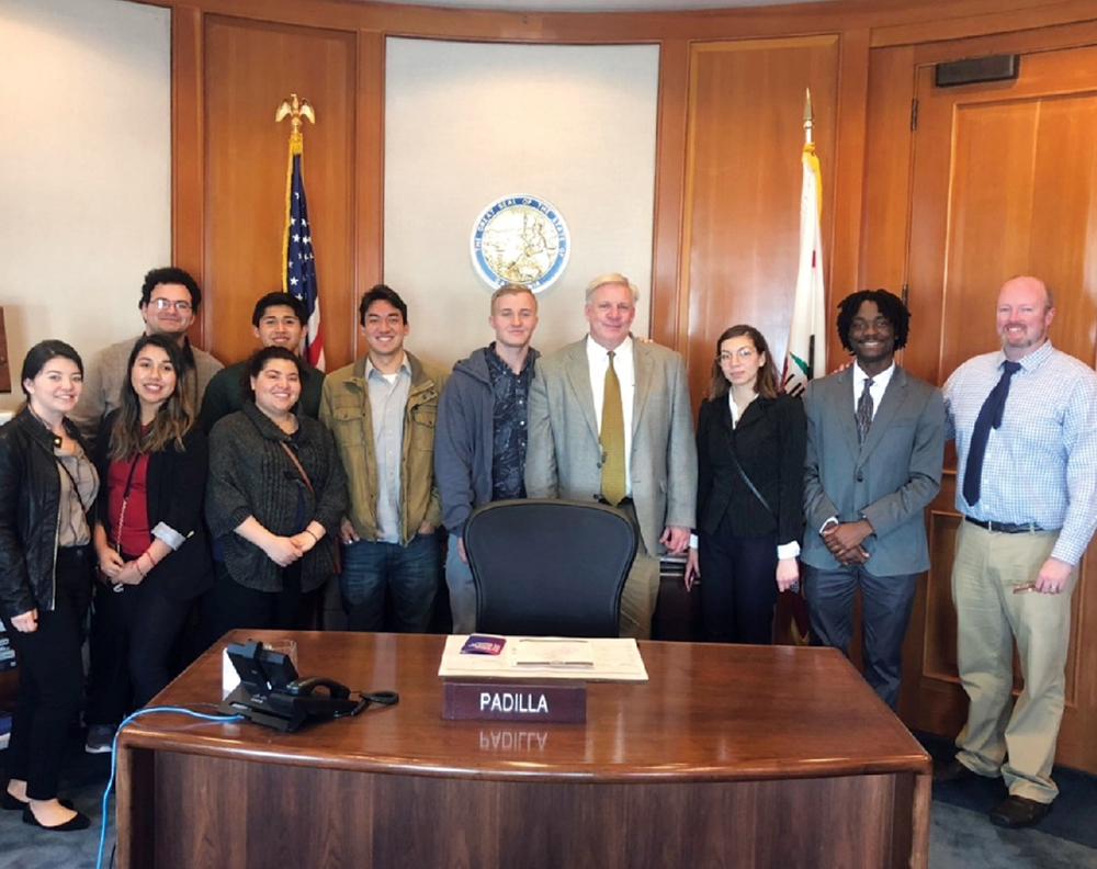 Taylor Dark with students in Sacramento