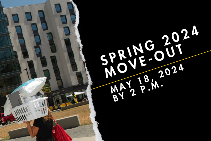 Spring 2024 Move-out. May 18, 2024, by 2 p.m.
